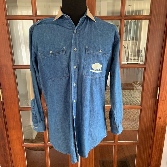 Canadian Outdoors Denim Bison Shirt - Picture 1 of 11
